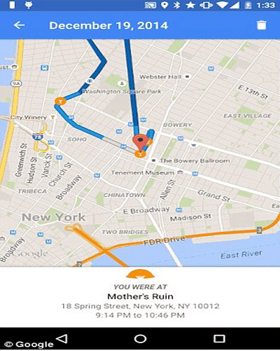 گوگل موقعیت جغرافیایی شما را ثبت می کند